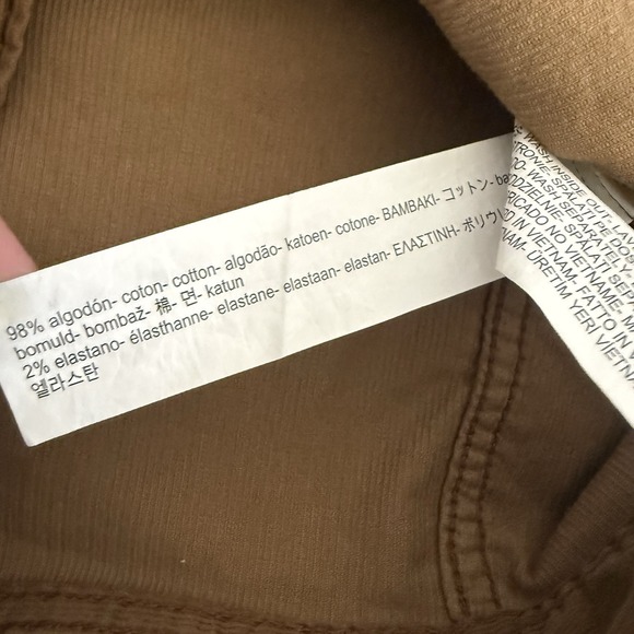 Zara Mens Trucker Corduroy Jacket Brown Button Front Casual Size Small Tan Camel - Picture 9 of 12